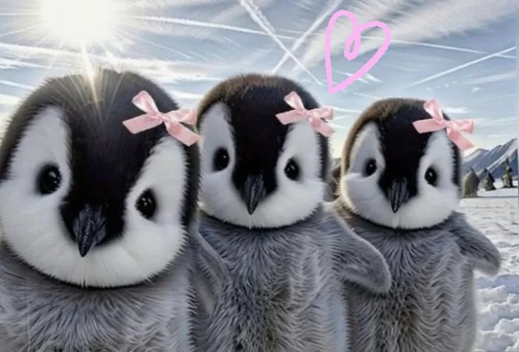 Pembe kurdeleli üç penguen: Pıtır'ın annesi ve ablaları